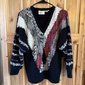 Rare 80s Lilly of California Chunky V-Neck Sweater